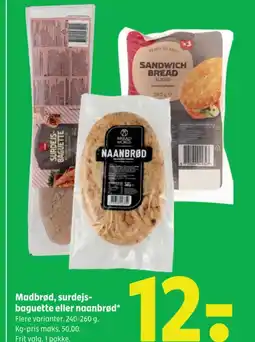 Coop 365 Madbrød, surdejs- baguette eller naanbrød tilbud