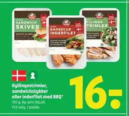 Coop 365 Kyllingestrimler, sandwichstykker eller inderfilet med BBQ* tilbud