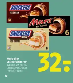 Coop 365 Mars eller Snickers isbarer tilbud