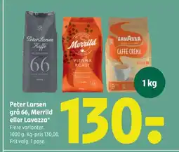 Coop 365 Peter Larsen grå 66, Merrild eller Lavazza* tilbud