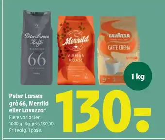 Coop 365 Peter Larsen grå 66, Merrild eller Lavazza* tilbud