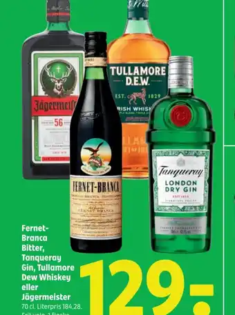 Coop 365 Fernet- Branca Bitter, Tanqueray Gin, Tullamore Dew Whiskey eller tilbud