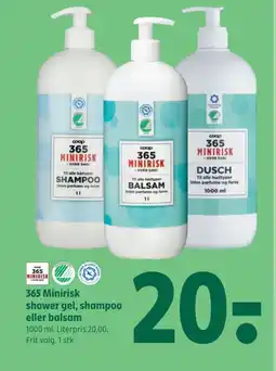 Coop 365 365 Minirisk shower gel, shampoo eller balsam tilbud