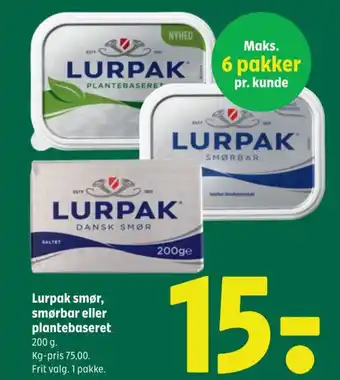 Coop 365 Lurpak smør, smørbar eller plantebaseret tilbud