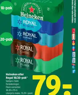 Coop 365 Heineken eller Royal 18/20-pak tilbud