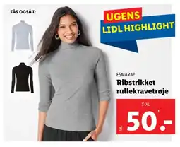 Lidl ESMARA® Ribstrikket rullekravetrøje tilbud