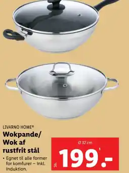 Lidl LIVARNO HOME® Wokpande/ Wok af rustfrit stål tilbud