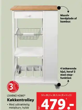 Lidl LIVARNO HOME® Køkkentrolley tilbud