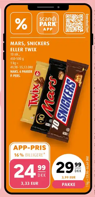 Scandinavian Park MARS, SNICKERS ELLER TWIX tilbud