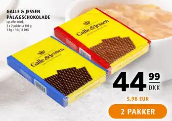 Scandinavian Park GALLE & JESSEN PÅLÆGSCHOKOLADE tilbud