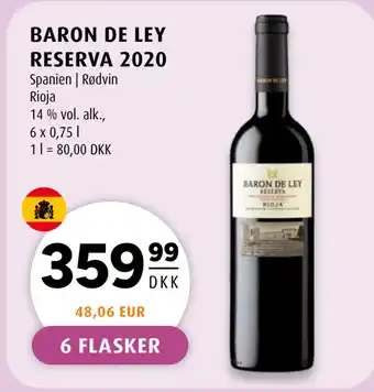 Scandinavian Park BARON DE LEY RESERVA 2020 tilbud