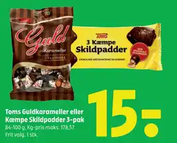 Coop 365 Toms Guldkarameller eller Kæmpe Skildpadder 3-pak tilbud