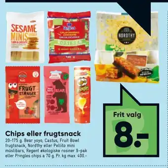 Bilka Chips eller frugtsnack tilbud