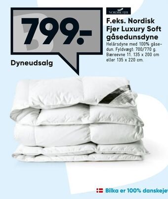 Nordisk Fjer Luxury Soft gåsedunsdyne