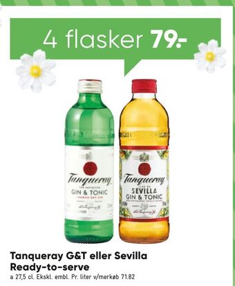 Bilka Tanqueray G&T eller Sevilla Ready-to-serve tilbud