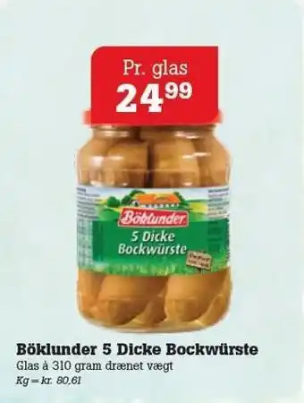 Poetzsch Padborg Böklunder 5 Dicke Bockwürste tilbud