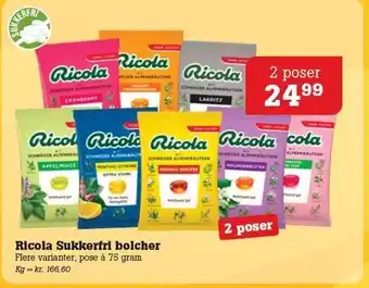 Poetzsch Padborg Ricola Sukkerfri bolcher tilbud