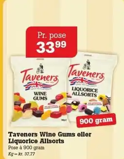 Poetzsch Padborg Taveners Wine Gums eller Liquorice Allsorts tilbud