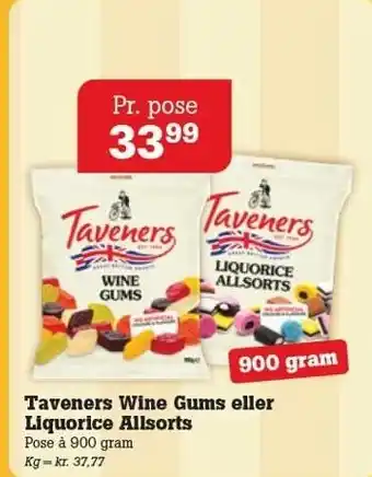 Poetzsch Padborg Taveners Wine Gums eller Liquorice Allsorts tilbud