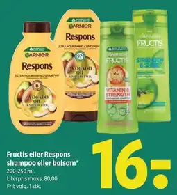 Coop 365 Fructis elelr Respons shampoo eller balsam tilbud