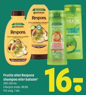 Coop 365 Fructis elelr Respons shampoo eller balsam tilbud