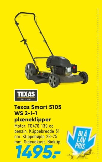 Bilka Texas Smart 5105 WS 2-i-1 plæneklipper tilbud