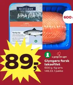 Kvickly GLYNGØRE Fersk laksefilet tilbud