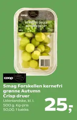 Kvickly Smag forskellen kernefri grønne autumn crisp druer tilbud