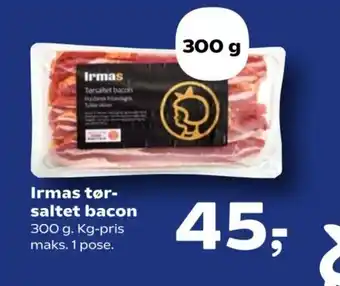 Kvickly Irmas tør- saltet bacon tilbud