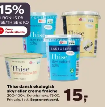 Kvickly Thise dansk økologisk skyr eller creme fraiche tilbud