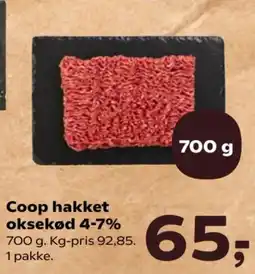 Kvickly Coop hakket oksekød 4-7% tilbud