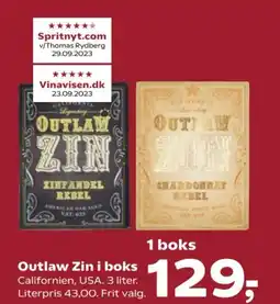 Kvickly Outlaw zin i boks tilbud