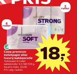 SuperBrugsen Coop premium toiletpapir eller luxury køkkenrulle tilbud