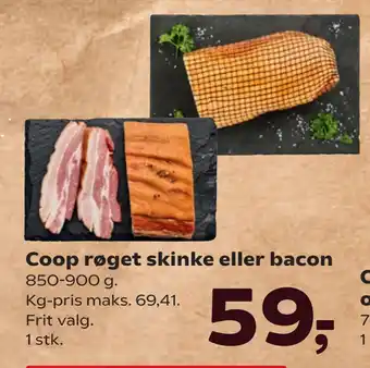 SuperBrugsen Coop røget skinke eller bacon tilbud