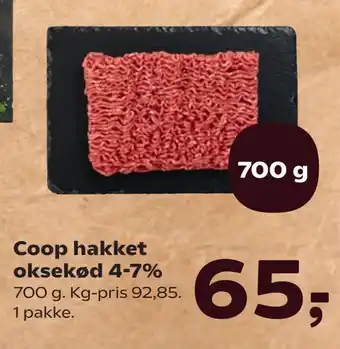 SuperBrugsen Coop hakket oksekød 4-7% tilbud