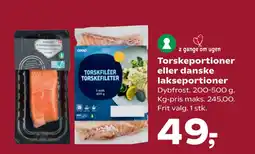 SuperBrugsen Torskeportioner eller danske lakseportioner tilbud