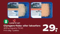 SuperBrugsen Glyngøre fiske- eller laksefars tilbud