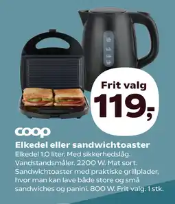 SuperBrugsen Elkedel eller sandwichtoaster tilbud