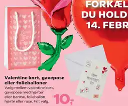 SuperBrugsen Valentine kort, gavepose eller folieballoner tilbud