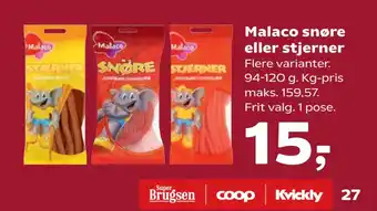 SuperBrugsen Malaco snøre eller stjerner tilbud