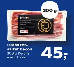 SuperBrugsen Irmas tørsaltet bacon tilbud