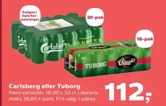 SuperBrugsen Carlsberg eller Tuborg tilbud