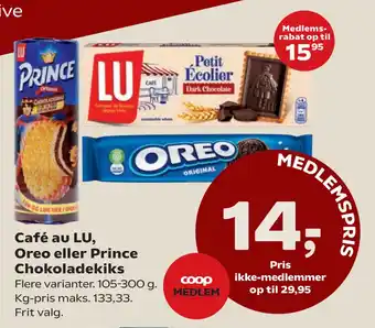 SuperBrugsen Café au LU, Oreo eller Prince Chokoladekiks tilbud