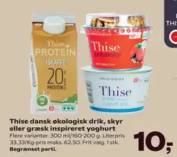 SuperBrugsen Thise dansk økologisk drik, skyr eller græsk inspireret yoghurt tilbud