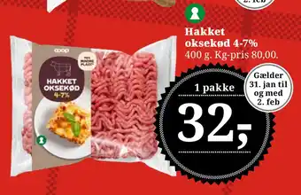 Dagli'Brugsen Hakket oksekød 4-7% tilbud