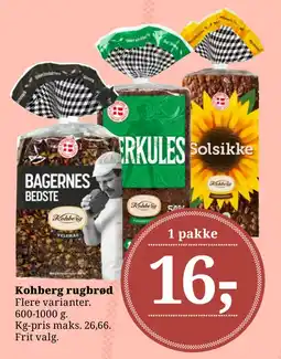 Dagli'Brugsen Kohberg rugbrød tilbud