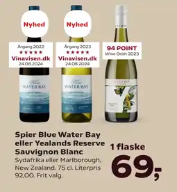 SuperBrugsen Spier Blue Water Bay eller Yealands Reserve Sauvignon Blanc tilbud