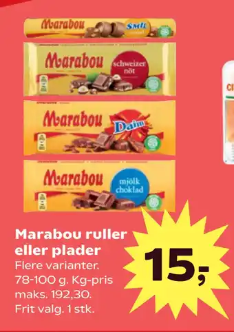 SuperBrugsen Marabou ruller eller plader tilbud