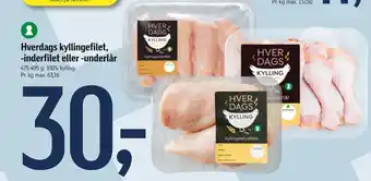 Føtex Hverdags kyllingefilet, -inderfilet eller -underlår tilbud