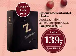 Dagli'Brugsen Epicuro Z-Zinfandel i boks tilbud